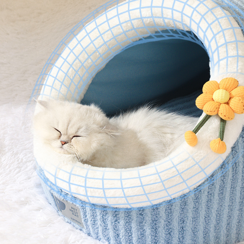 Cozy Winter Wrap-Around Cat Bed – Plush and Thickened for Extra Warmth