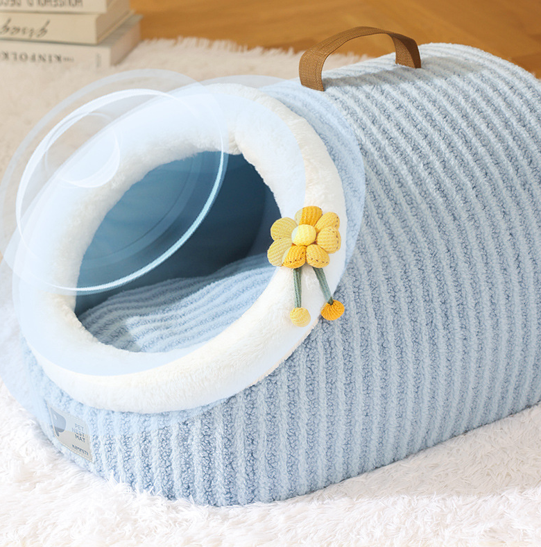 Cozy Winter Wrap-Around Cat Bed – Plush and Thickened for Extra Warmth